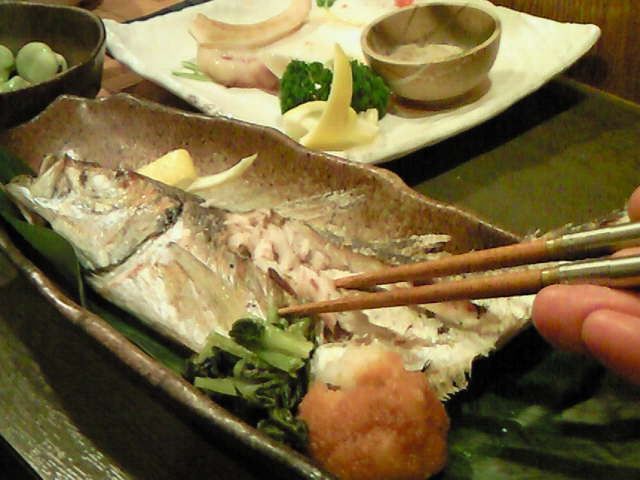 関アジの塩焼き